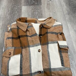 Women’s plus size Brown and White flannel